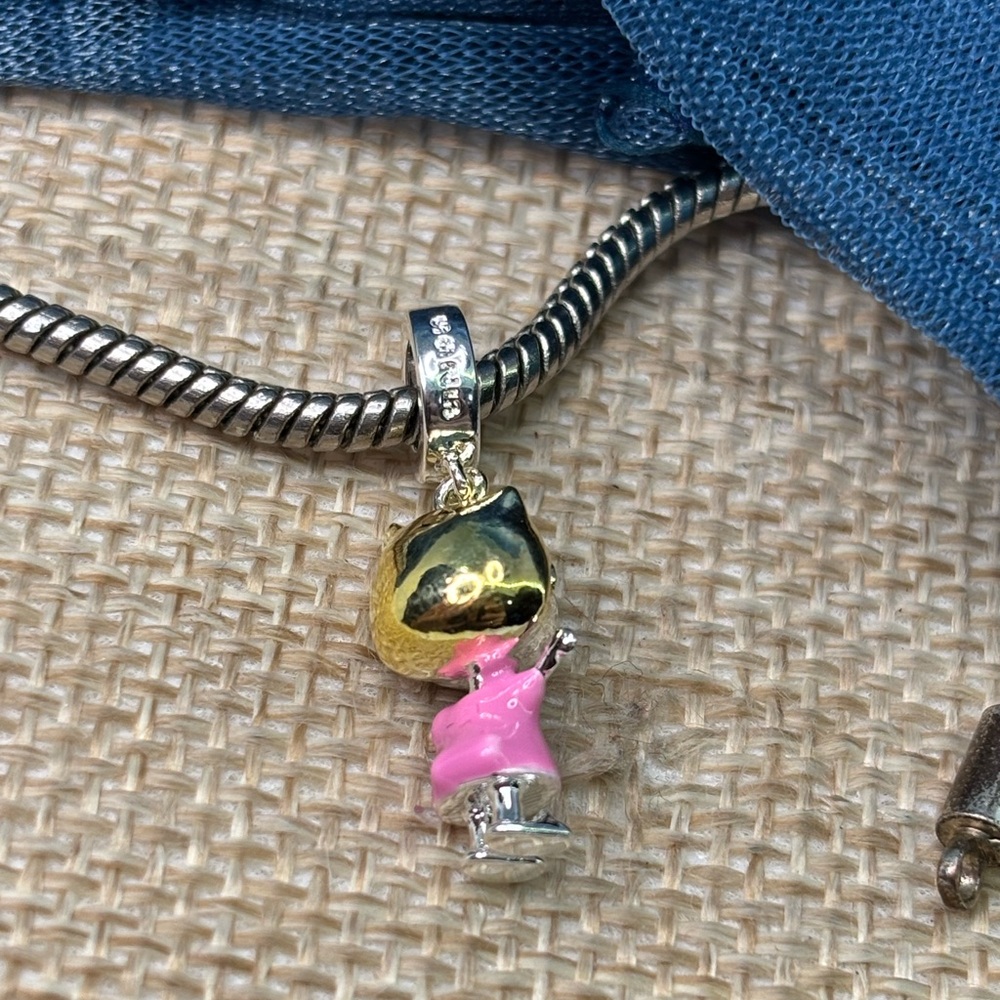 Colorful Cartoon Character Charms Bracelet sterling silver Charlie Brown PEANUTS - Picture 12 of 16